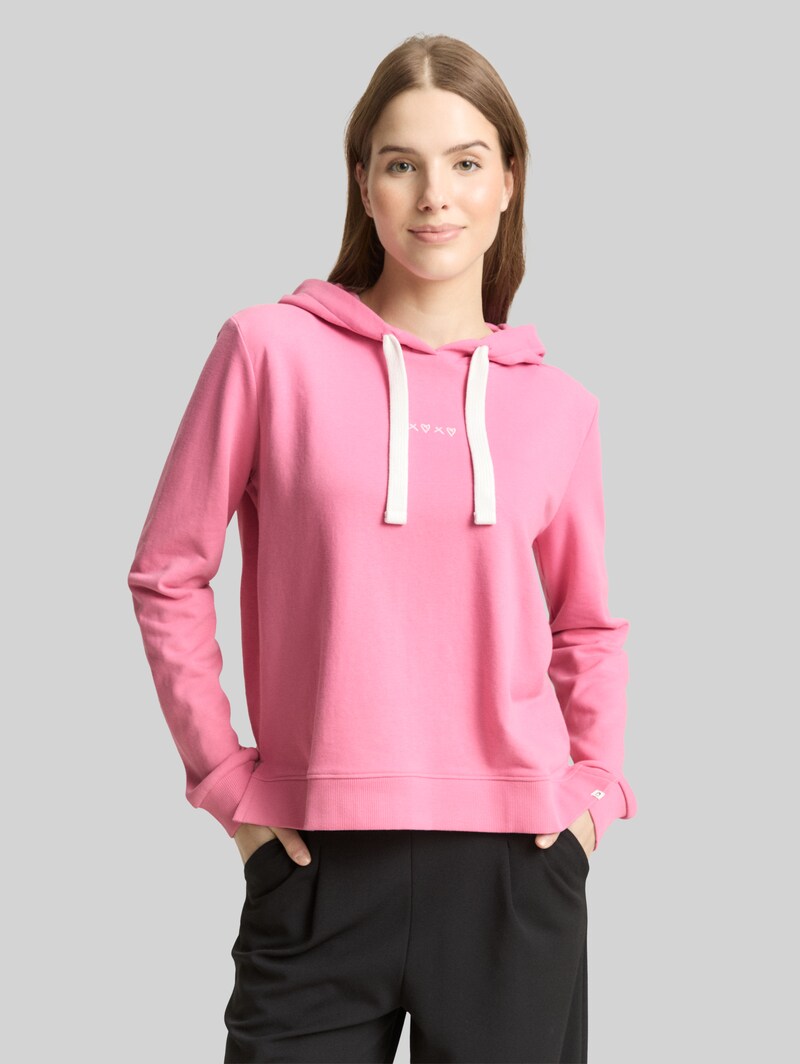 Tom Tailor Hoodie Sweatshirt mit Stickerei - Soft Blush Rose Tom Tailor Hoodie Sweatshirt mit Stickerei - Soft Blush Rose