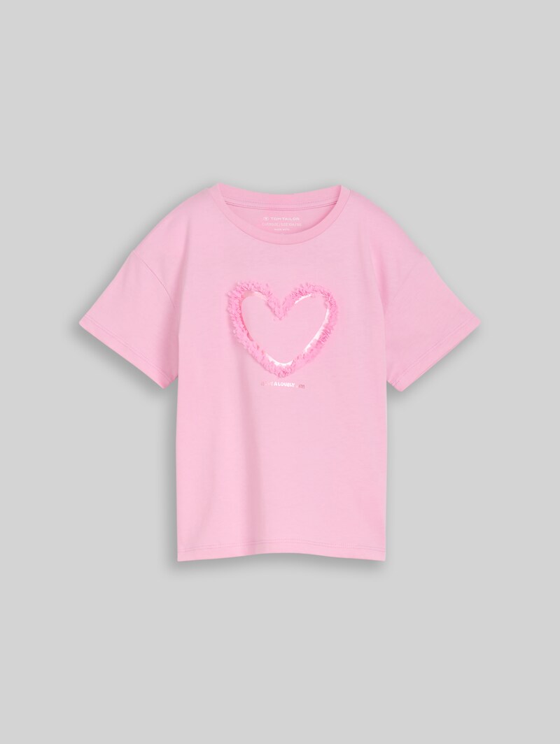 Tom Tailor Oversize T-Shirt mit Tüll-Detail - Lovely Pink