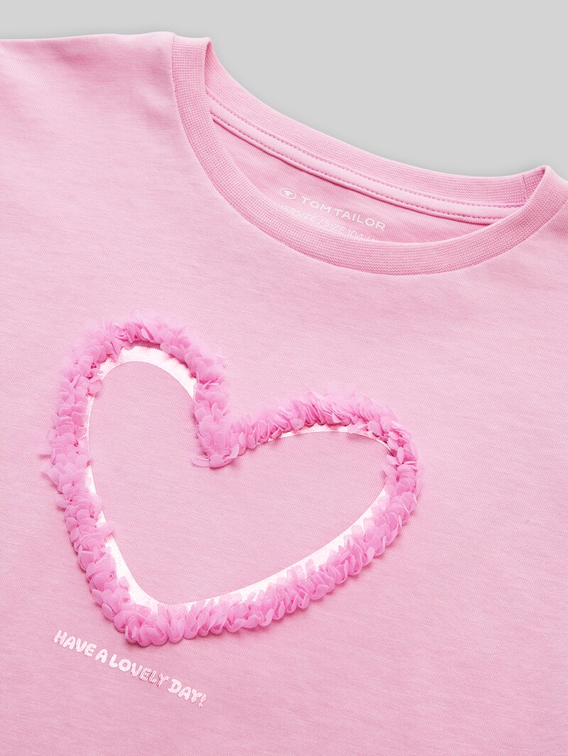 Tom Tailor Oversize T-Shirt mit Tüll-Detail - Lovely Pink