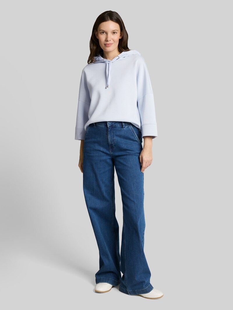 Tom Tailor Hoodie Sweatshirt aus Scuba - Soft Dusty Blue