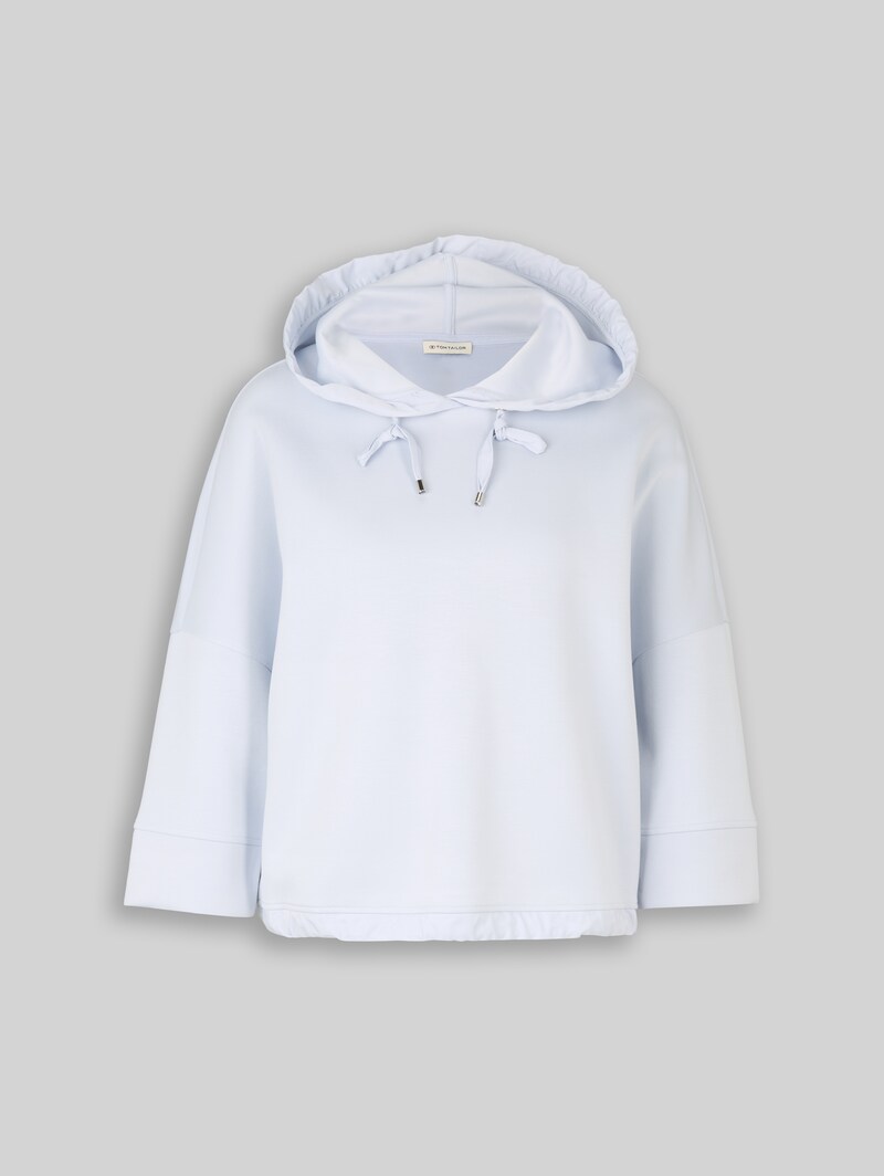 Tom Tailor Hoodie Sweatshirt aus Scuba - Soft Dusty Blue