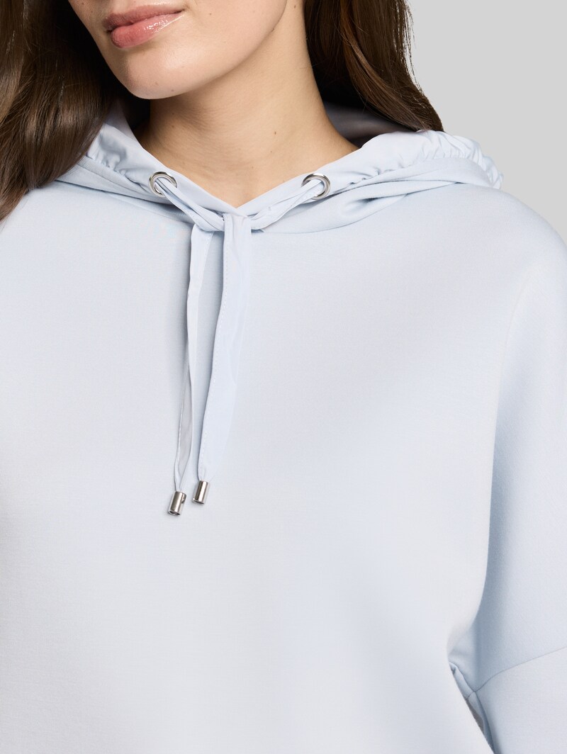Tom Tailor Hoodie Sweatshirt aus Scuba - Soft Dusty Blue