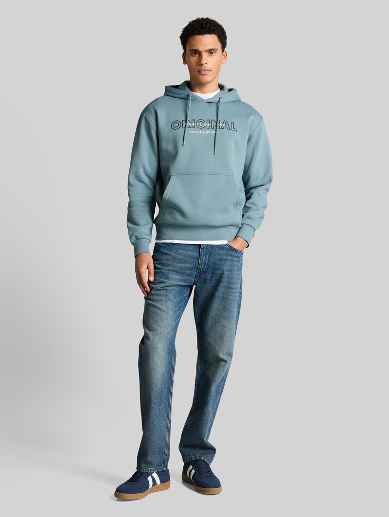 Tom Tailor Hoodie Sweatshirt mit Print - Citadel Blue