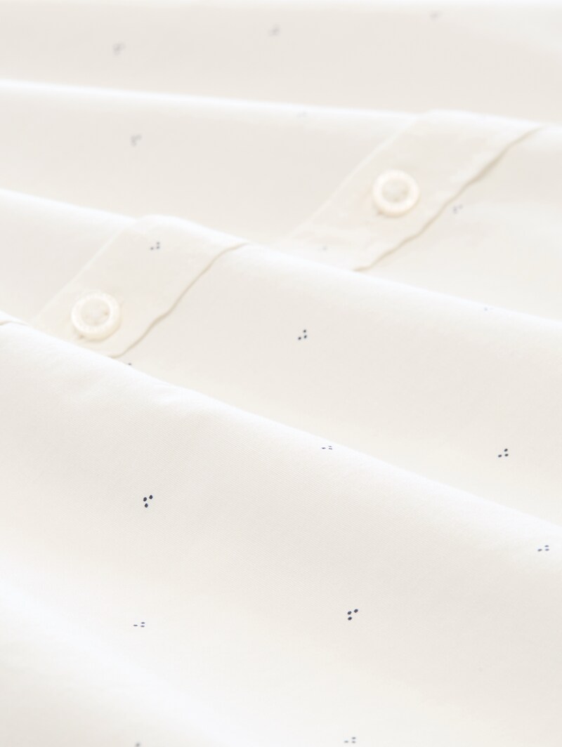 Tom Tailor Fitted Hemd mit Stretch - White Navy Dot Design