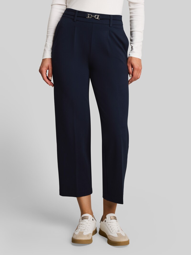 Tom Tailor Cropped Straight Hose mit Gürtel - Sky Captain Blue