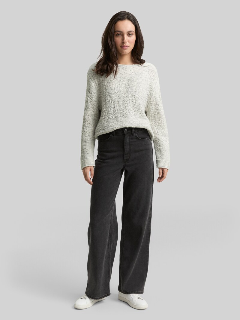 Tom Tailor Strickpullover mit Struktur - Grey Gradient Knit