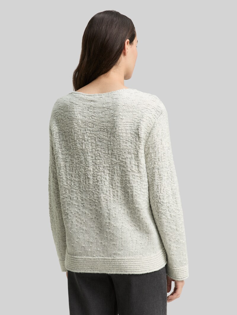 Tom Tailor Strickpullover mit Struktur - Grey Gradient Knit