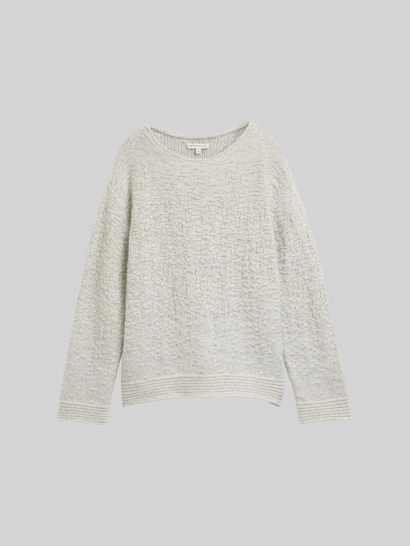 Tom Tailor Strickpullover mit Struktur - Grey Gradient Knit