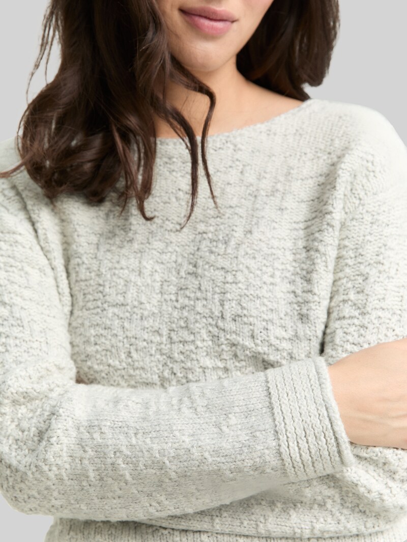 Tom Tailor Strickpullover mit Struktur - Grey Gradient Knit