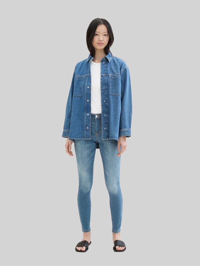 Tom Tailor TTNELA EXTRA SKINNY Jeans mit Superstretch - Used Light Stone Blue Denim