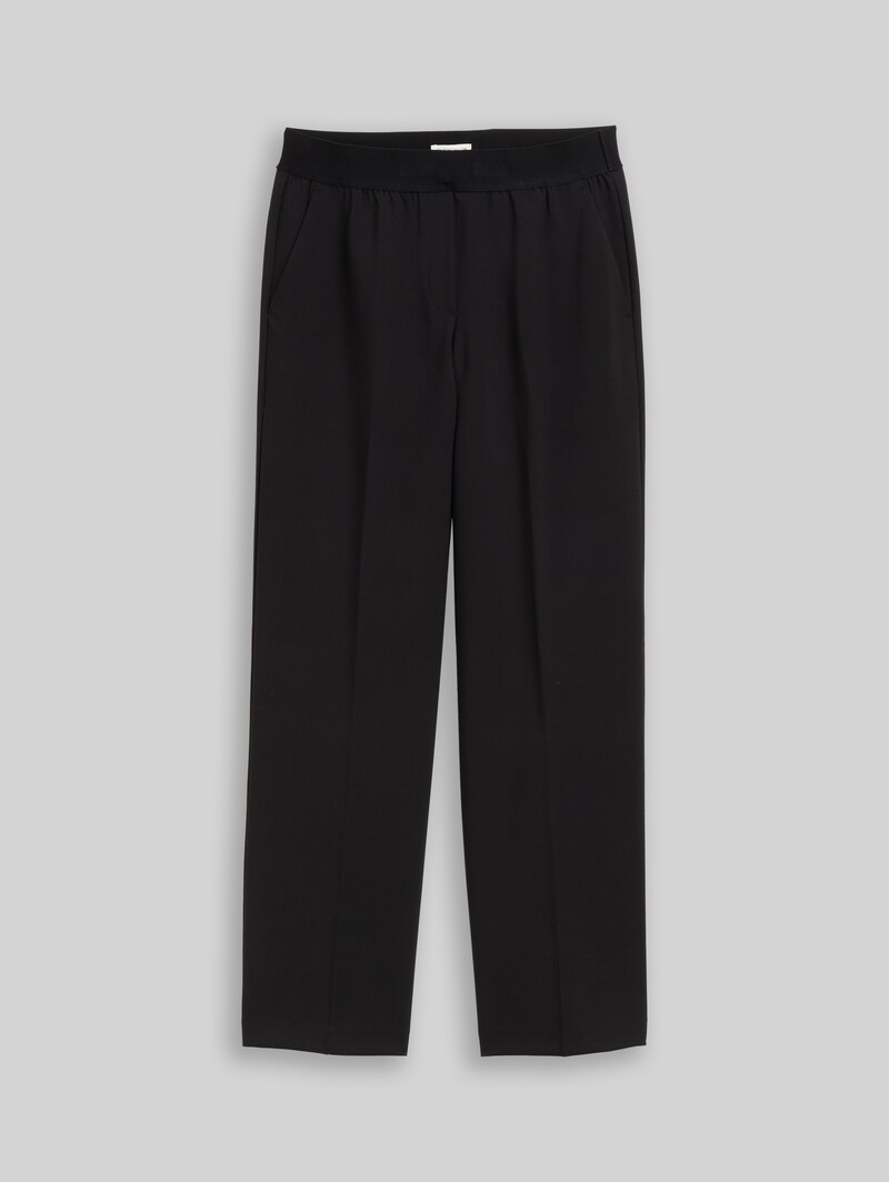 Tom Tailor Straight Hose mit Bügelfalte - Deep Black