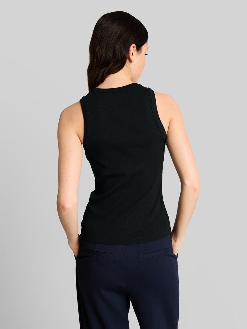Tom Tailor Slim Fit Top mit Rippstruktur - Deep Black