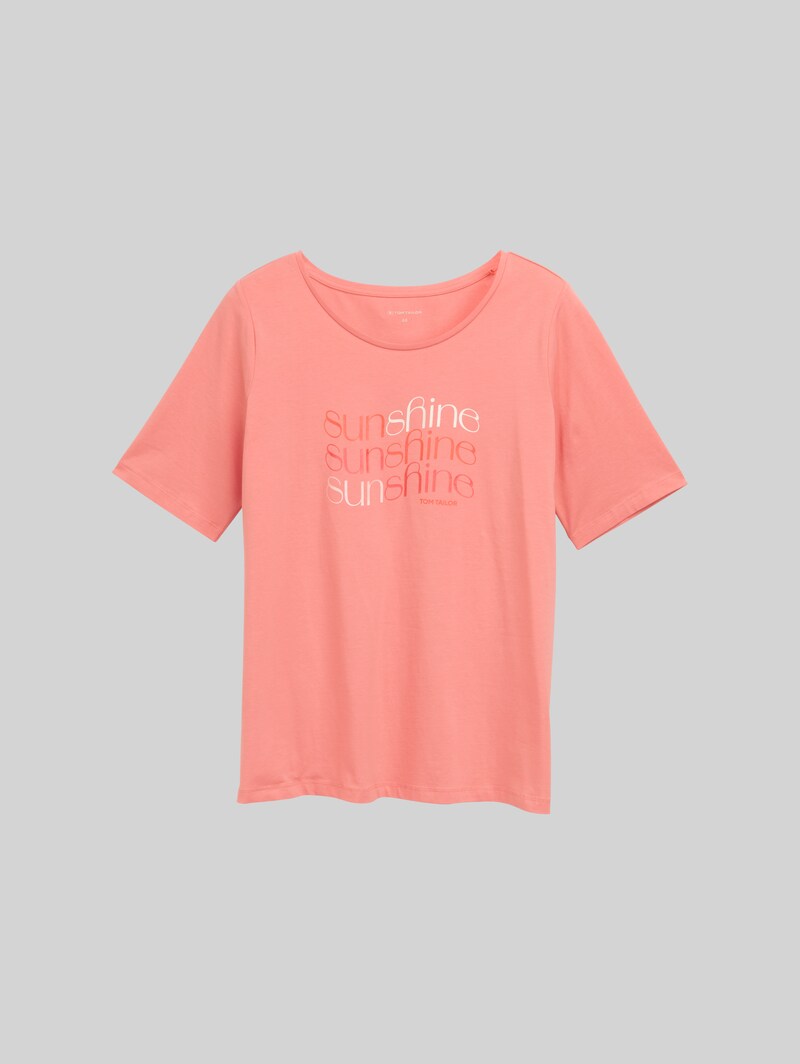Tom Tailor Plus Size - T-Shirt mit Print - Rosewood Pink
