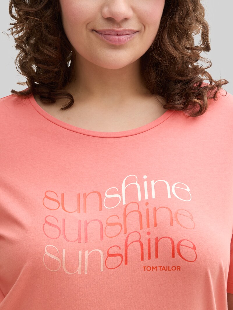 Tom Tailor Plus Size - T-Shirt mit Print - Rosewood Pink