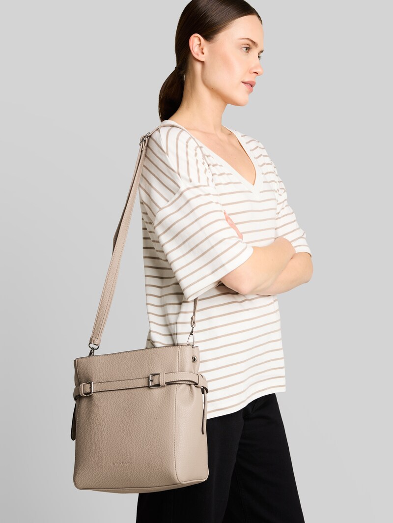 Tom Tailor TTSORA M Umhängetasche mit Gürteldetail - Taupe / Taupe