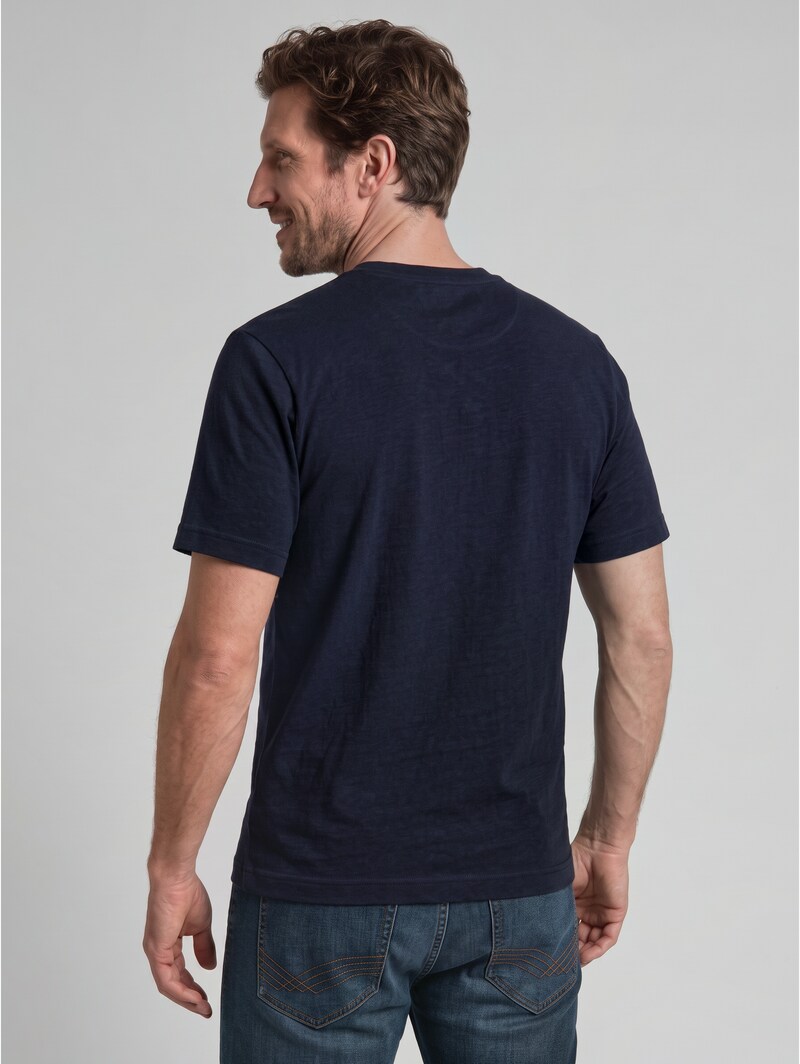 Tom Tailor T-Shirt aus Baumwolle mit Logo-Print - Sky Captain Blue