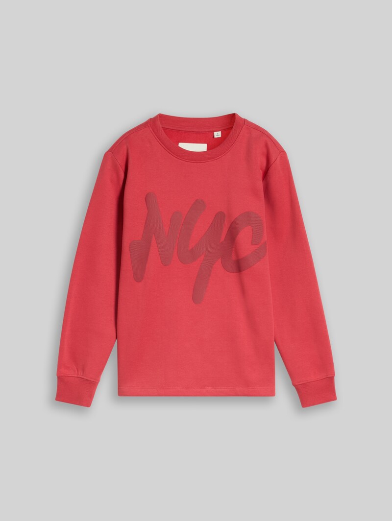 Tom Tailor Sweatshirt mit Schriftzug - Fresh Cardinal Red