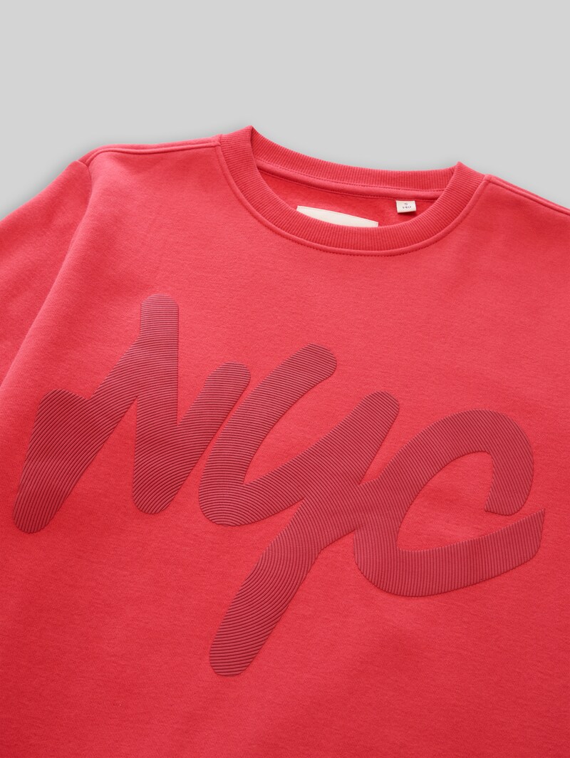 Tom Tailor Sweatshirt mit Schriftzug - Fresh Cardinal Red