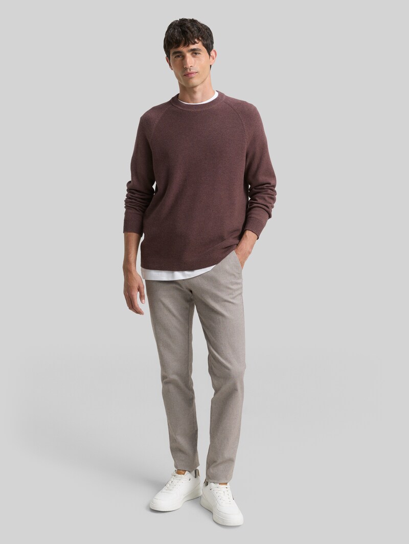 Tom Tailor Strickpullover mit Wollanteil - Bag Brown Melange