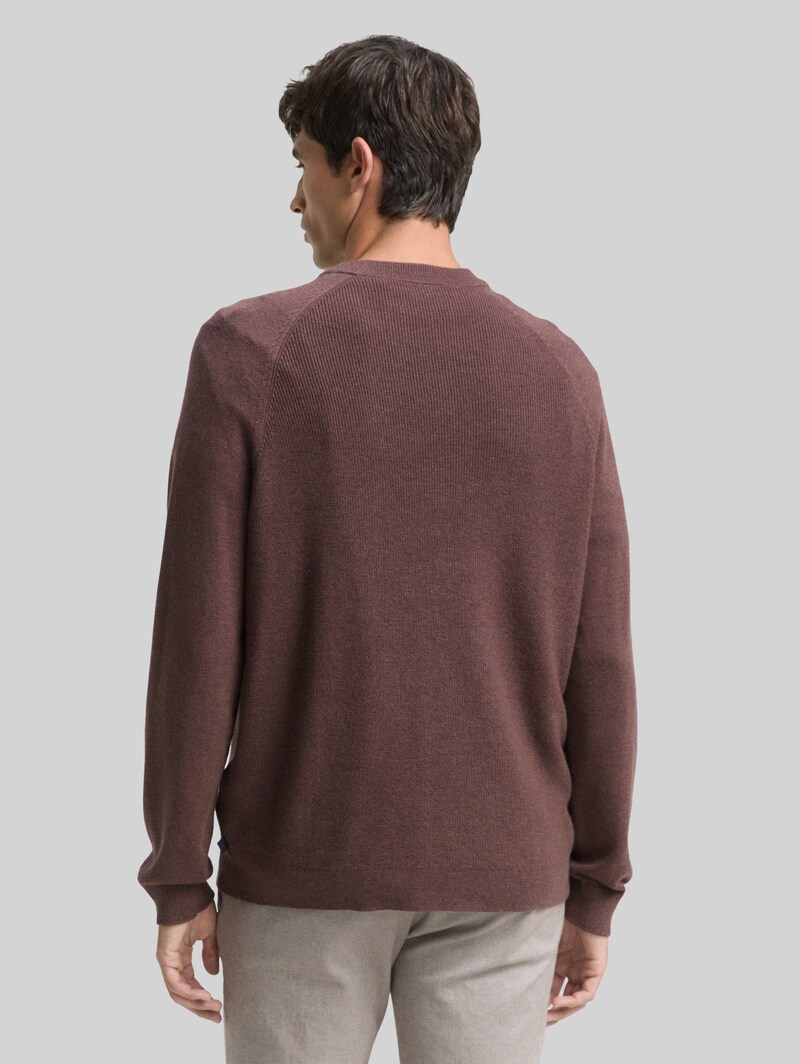Tom Tailor Strickpullover mit Wollanteil - Bag Brown Melange