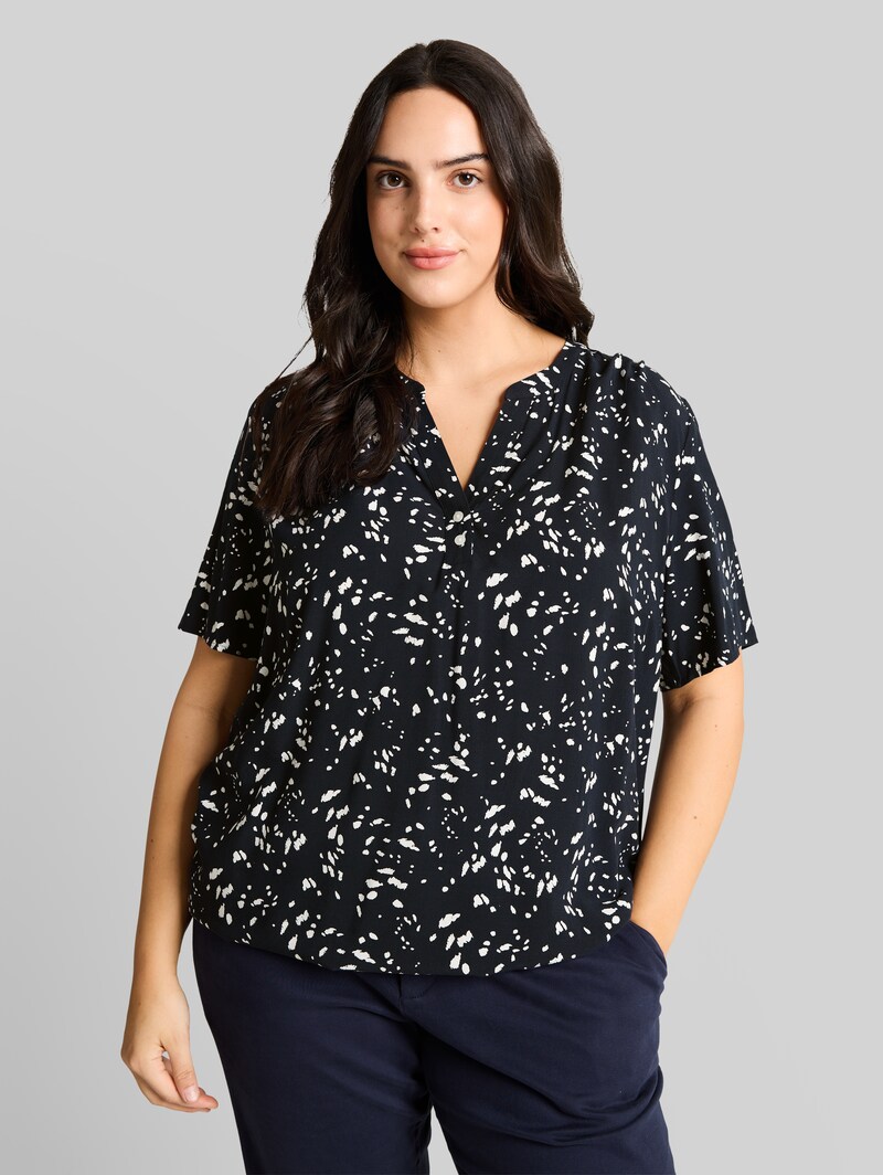 Tom Tailor Plus Size - Bluse mit Muster - Navy Dot Tom Tailor Plus Size - Bluse mit Muster - Navy Dot
