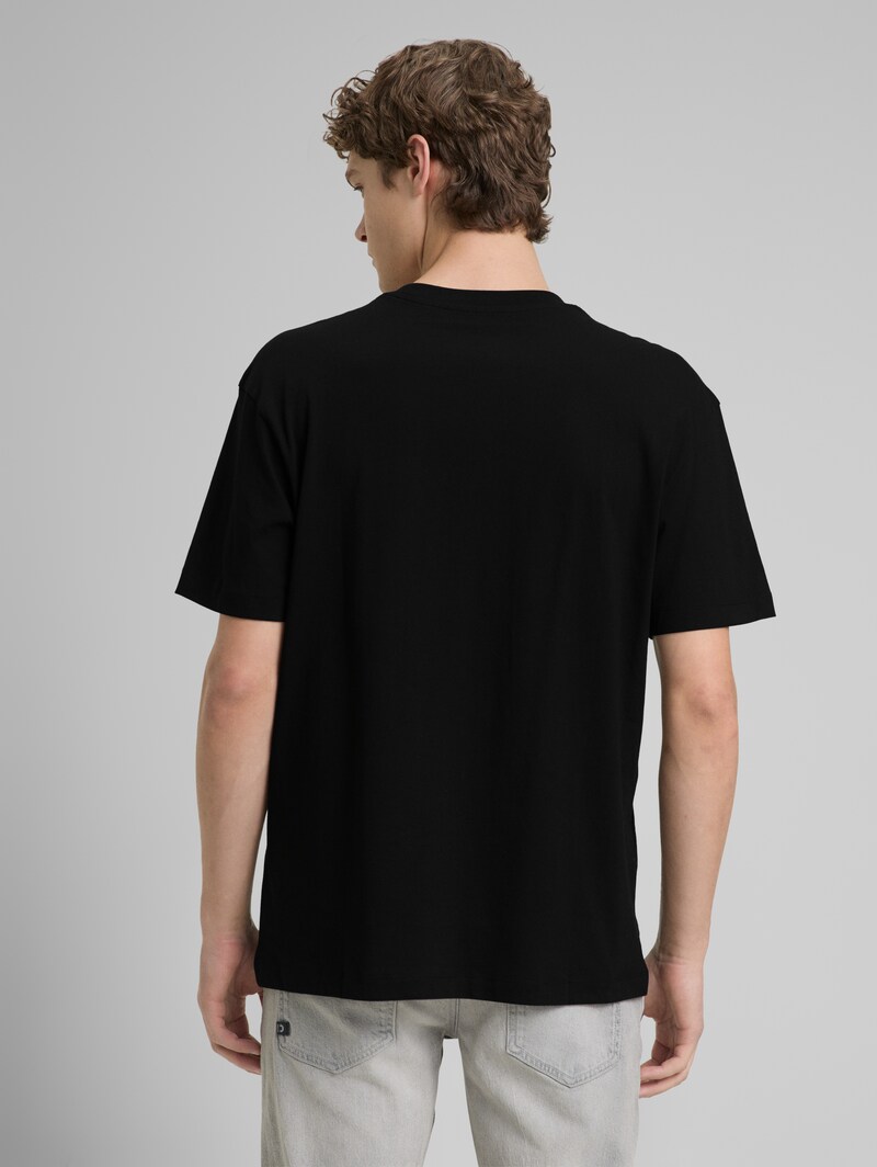 Tom Tailor Relaxed Fit T-Shirt mit Print - Black