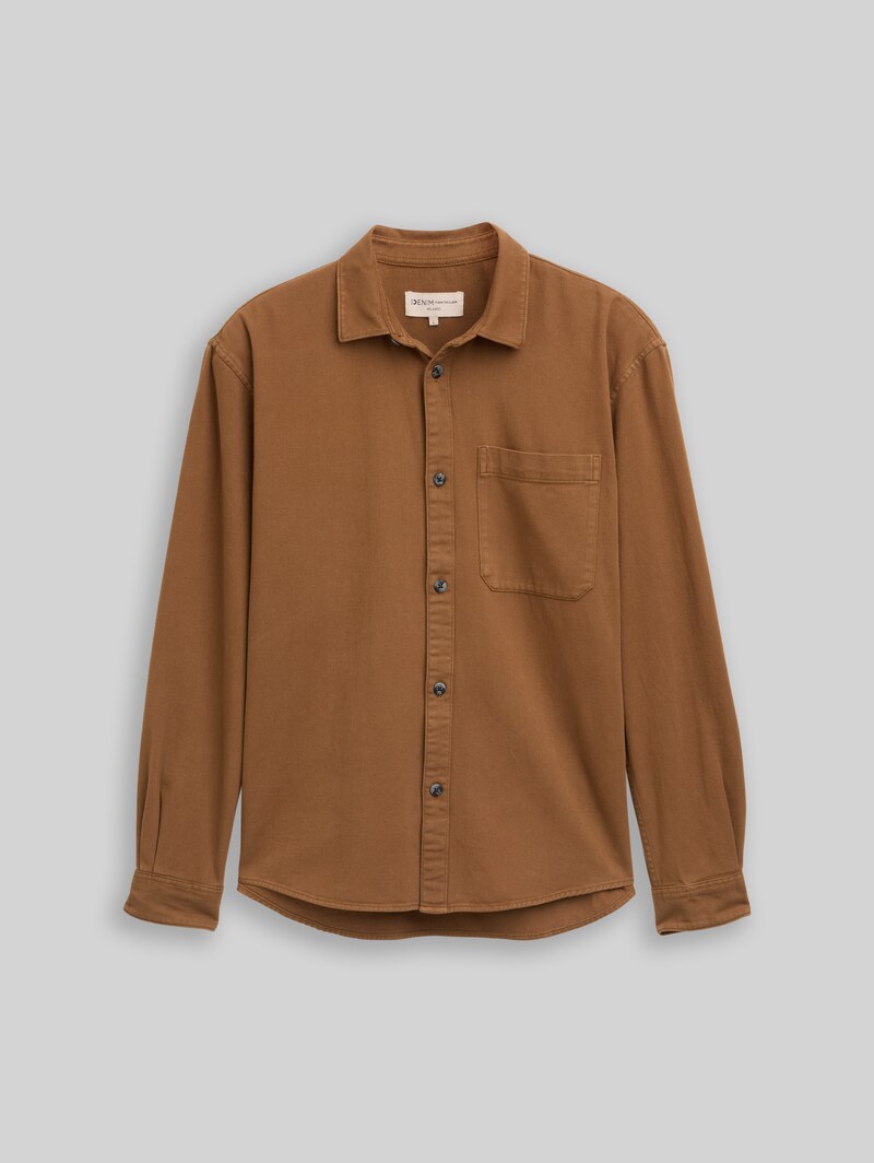 Tom Tailor Relaxed Fit Hemd mit Brusttasche - Golden Clay