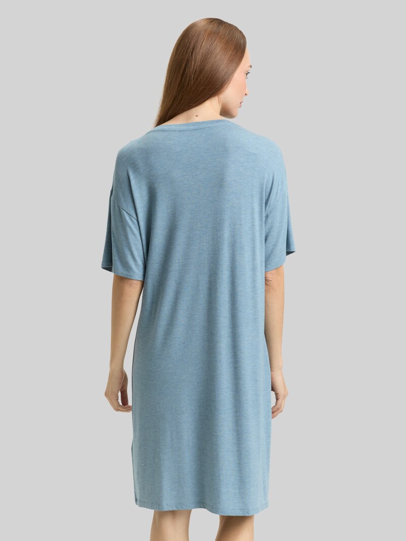 Tom Tailor Nachthemd in Melange-Optik - Blue-medium-melange