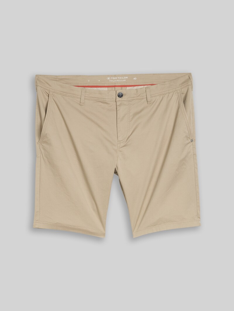 Tom Tailor Plus Size - Slim Chino Shorts - Beige Mini Geometric Print