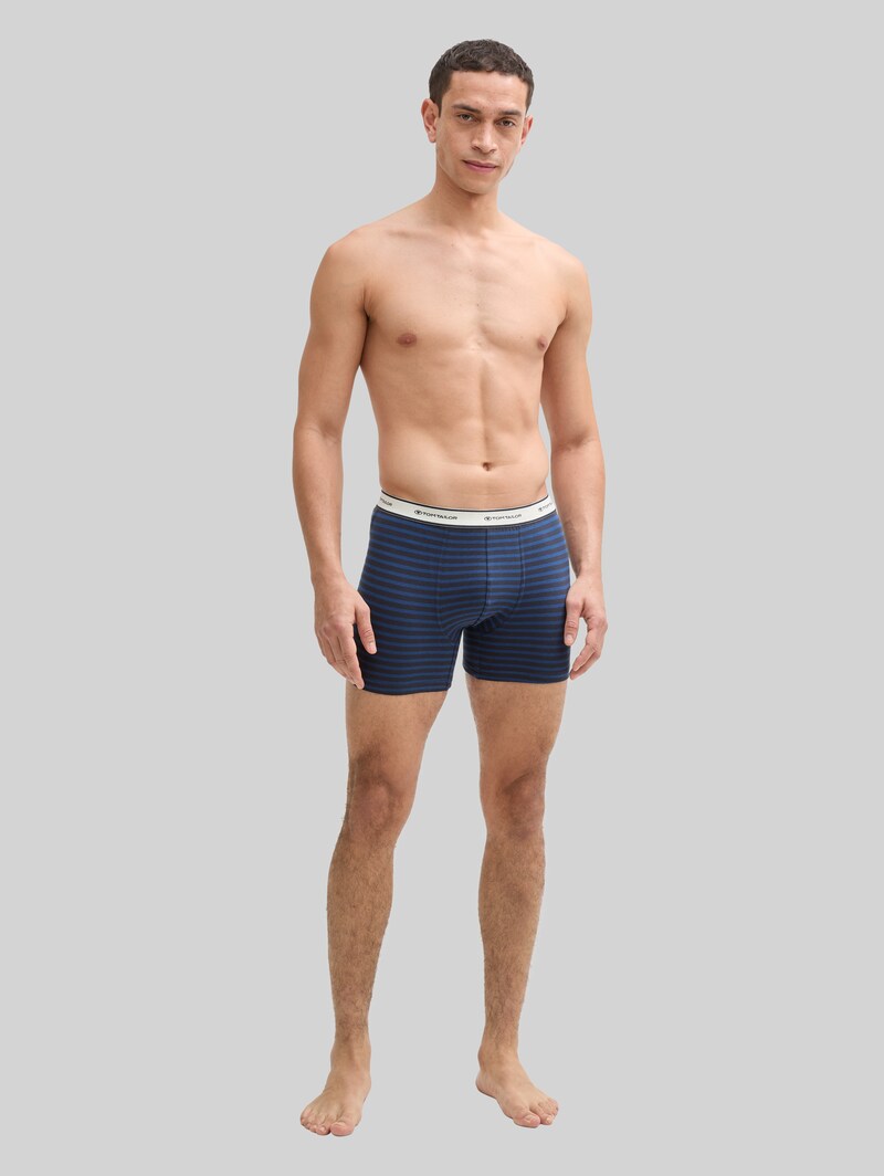 Tom Tailor Mittellange Boxershorts im 4er-Pack - Blue Stripe