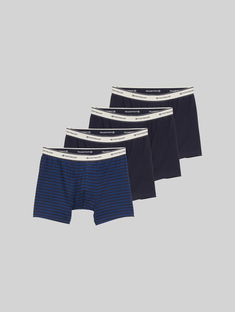 Tom Tailor Mittellange Boxershorts im 4er-Pack - Blue Stripe