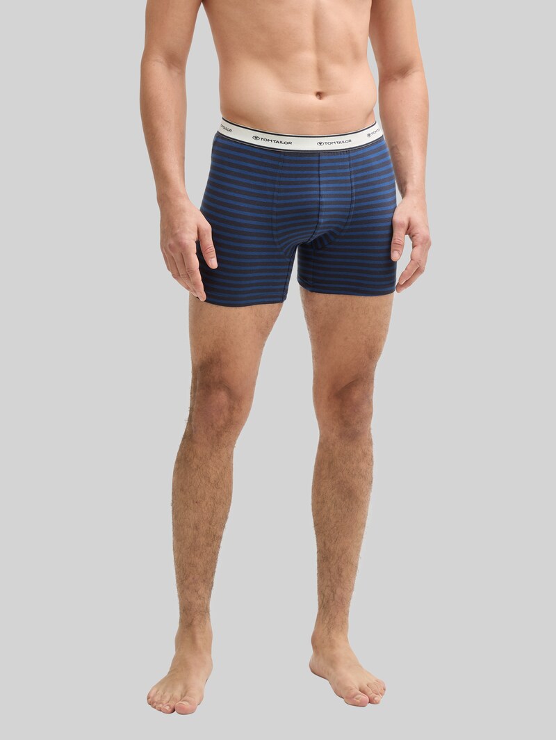Tom Tailor Mittellange Boxershorts im 4er-Pack - Blue Stripe