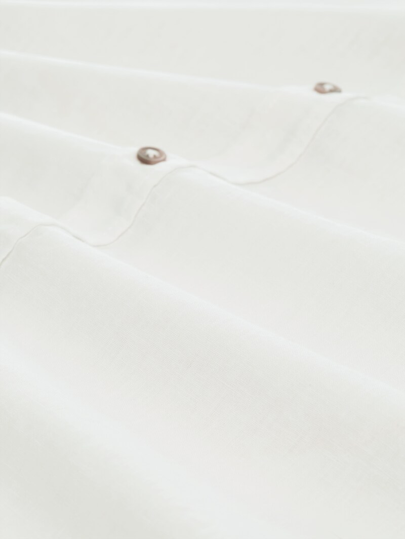 Tom Tailor Regular Fit Kurzarmhemd mit Leinenanteil - White