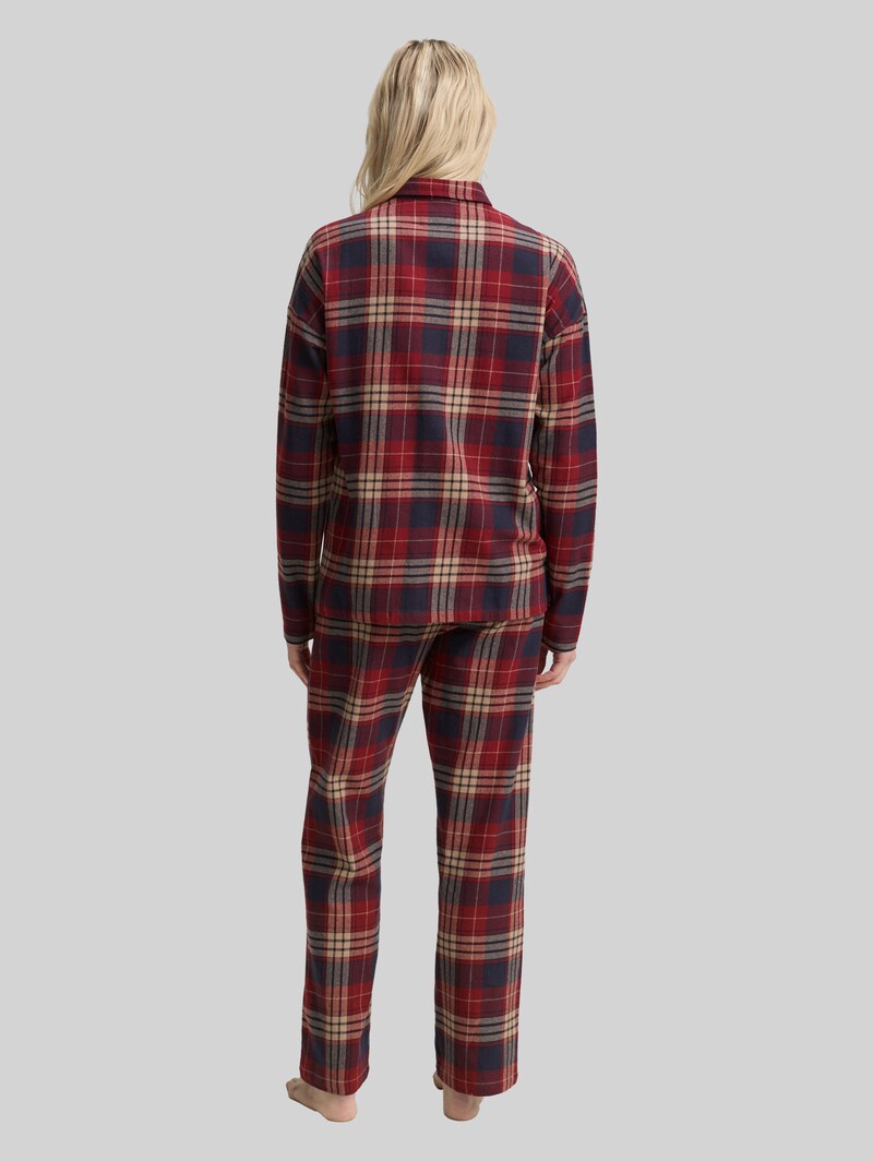 Tom Tailor Pyjama-Set mit Karomuster - Red-medium-check