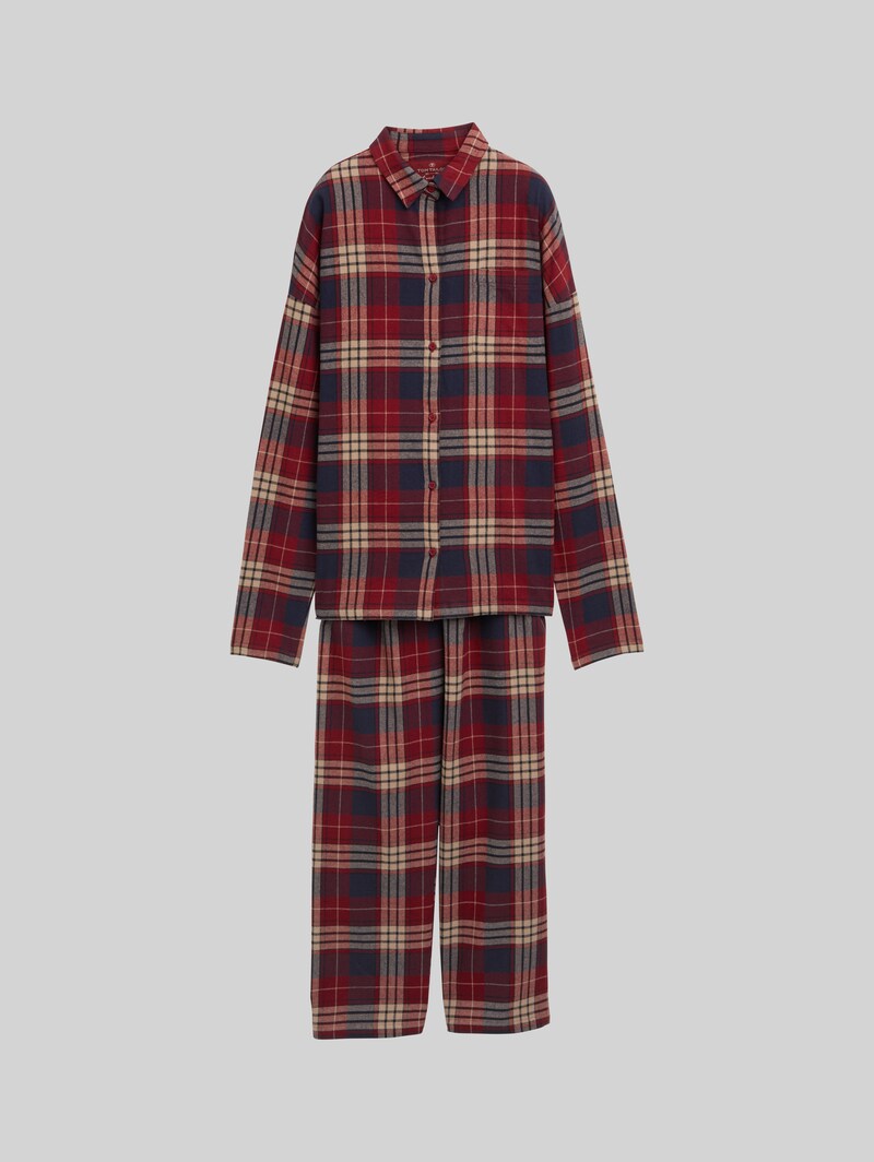 Tom Tailor Pyjama-Set mit Karomuster - Red-medium-check