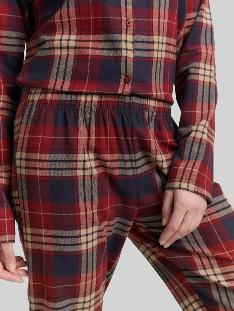 Tom Tailor Pyjama-Set mit Karomuster - Red-medium-check