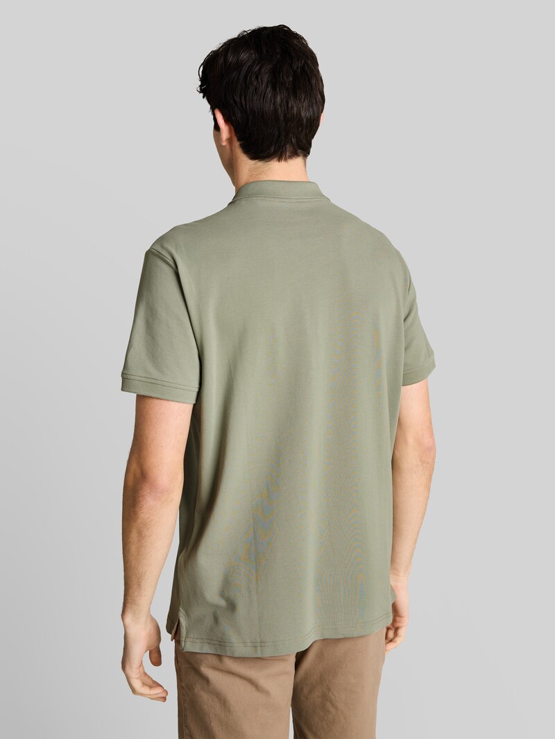Tom Tailor Piqué Poloshirt mit Logo-Stickerei - Greyish Shadow Olive