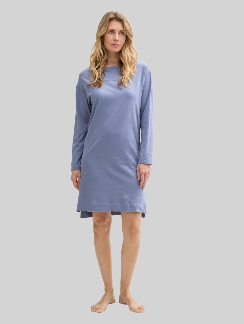 Tom Tailor Nachthemd mit Logo Print - Blue-medium-solid