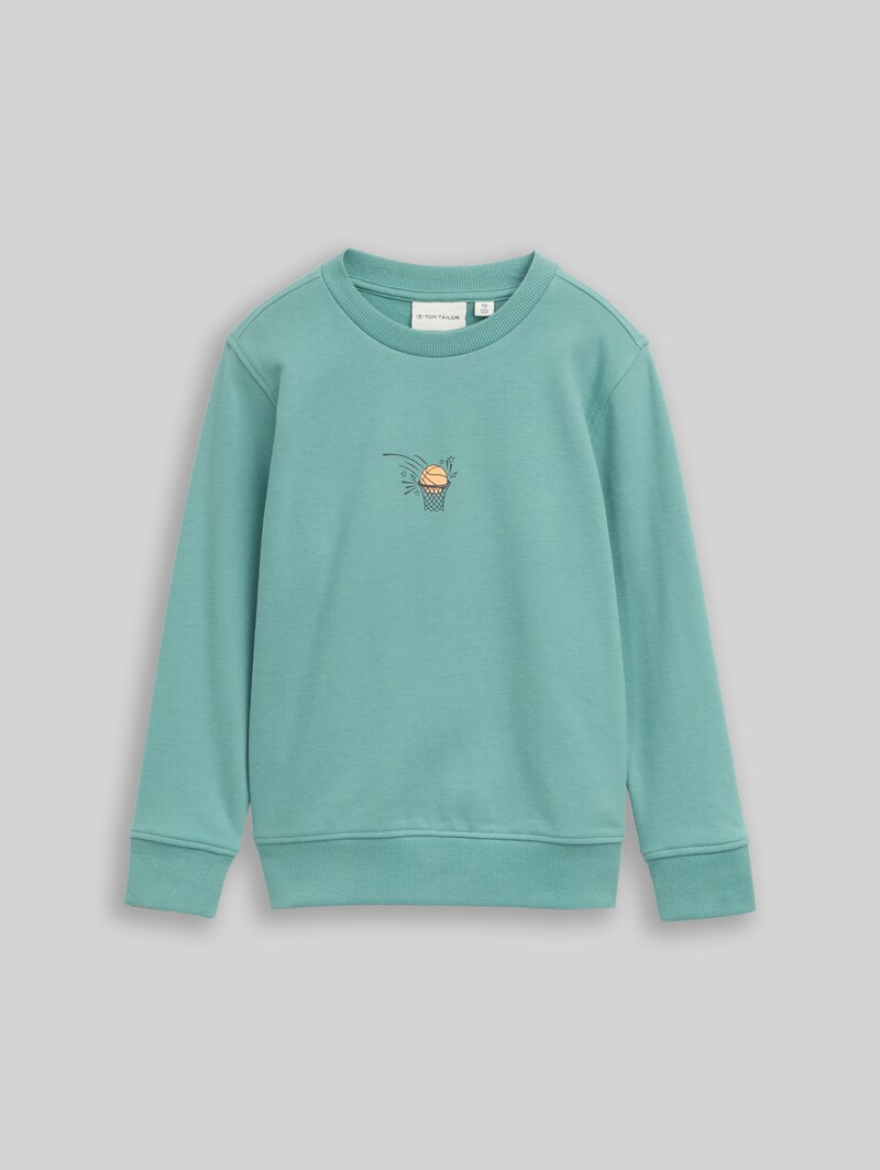 Tom Tailor Glow-in-the-Dark Sweatshirt mit Rückenprint - Salvia