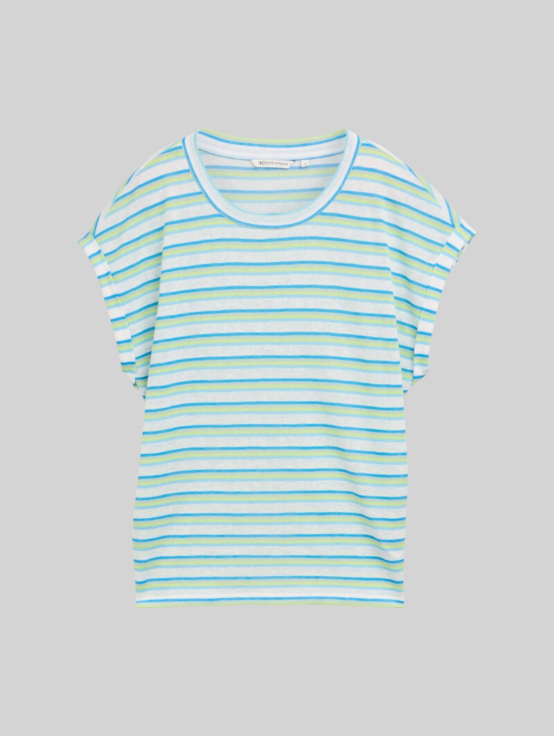 Tom Tailor T-Shirt mit Streifenmuster - Light Multicolor Stripe