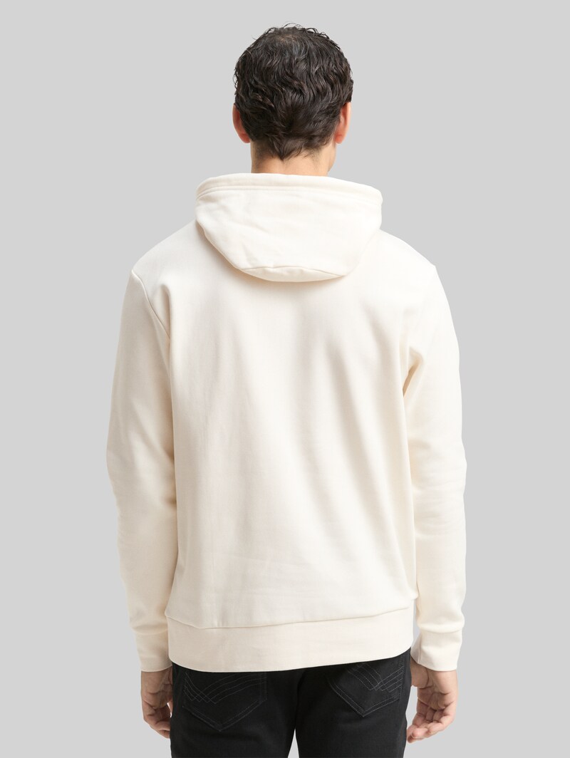 Tom Tailor Hoodie Sweatshirt mit Logo-Print - Wool White