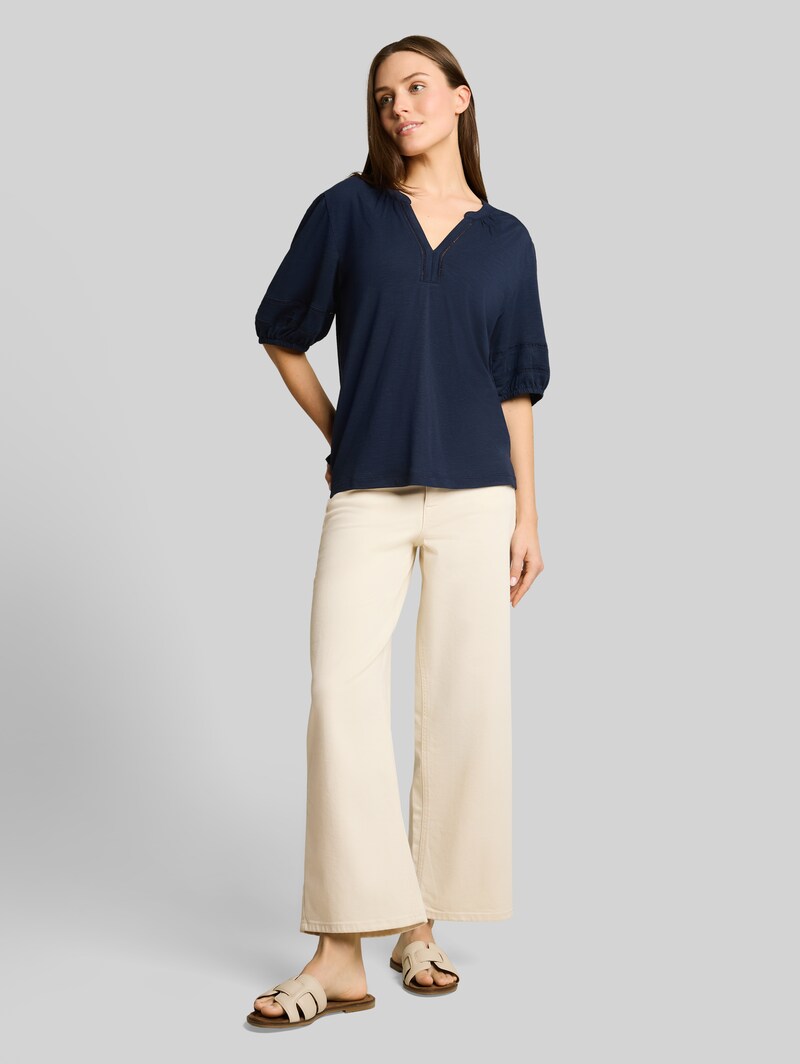 Tom Tailor Blusenshirt mit Spitzendetails - Sky Captain Blue