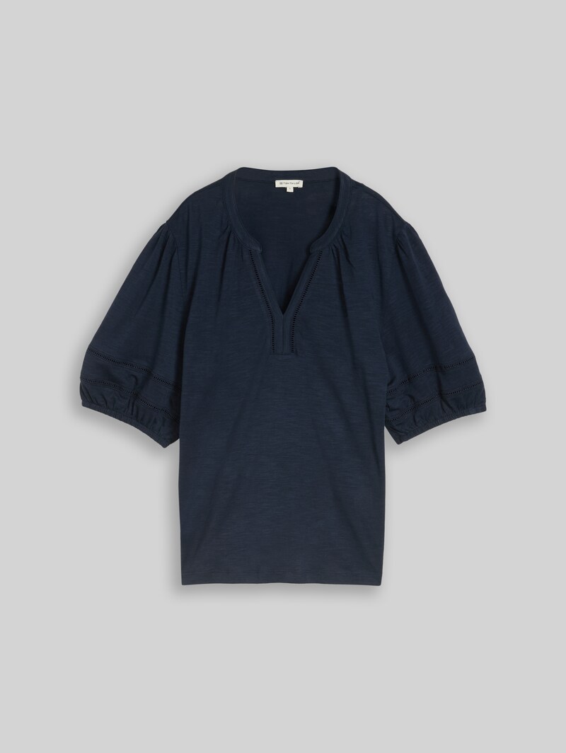 Tom Tailor Blusenshirt mit Spitzendetails - Sky Captain Blue