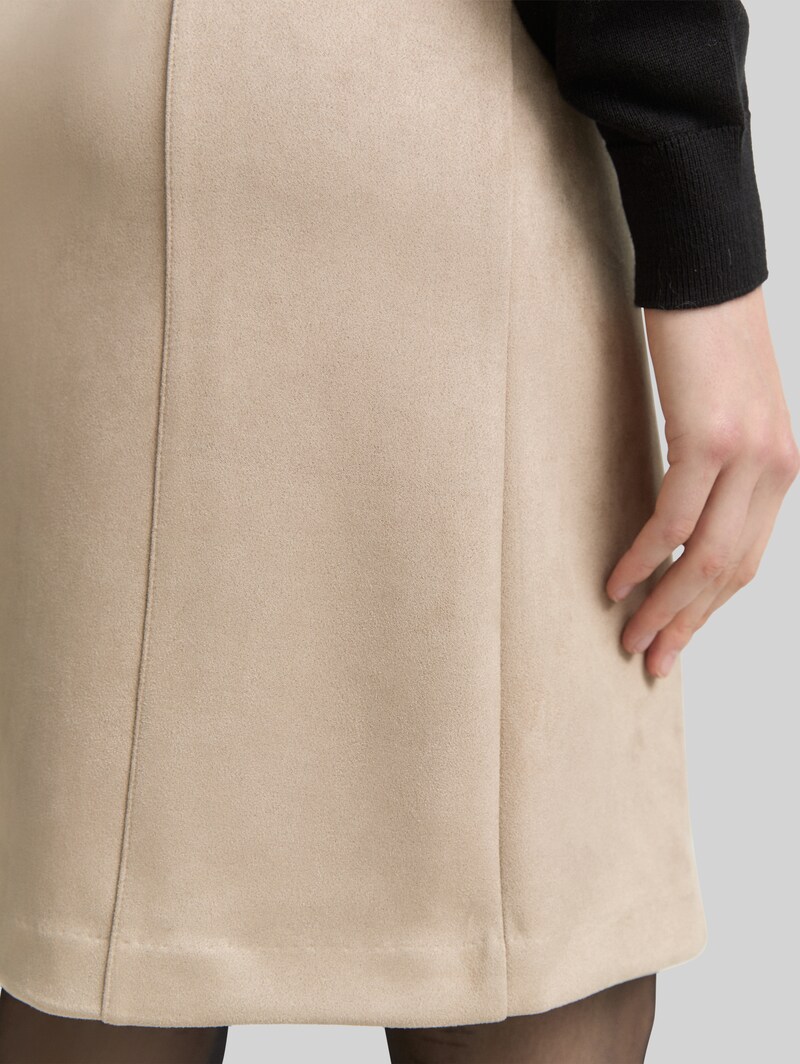 Tom Tailor Rock in Wildleder-Optik - Soft Taupe Grey