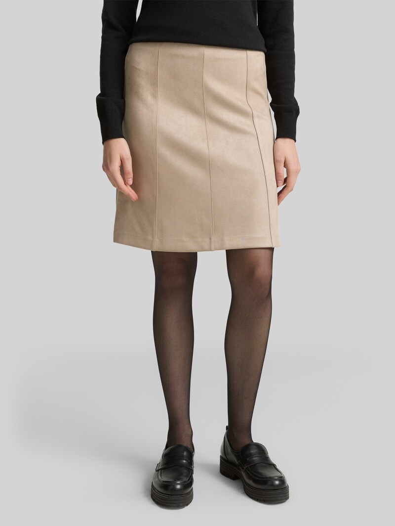 Tom Tailor Rock in Wildleder-Optik - Soft Taupe Grey
