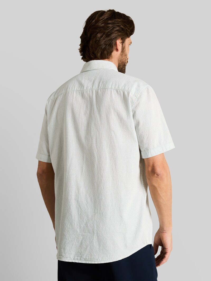 Tom Tailor Regular Fit Kurzarmhemd aus Baumwolle - Gardenia White Dot Structure
