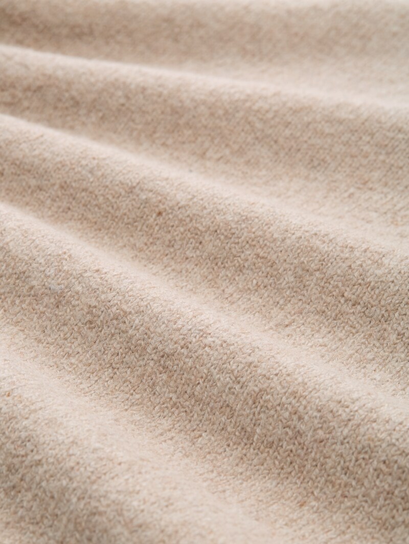 Tom Tailor Relaxed Fit Strickpullover mit Stehkragen - Cosy Beige Melange