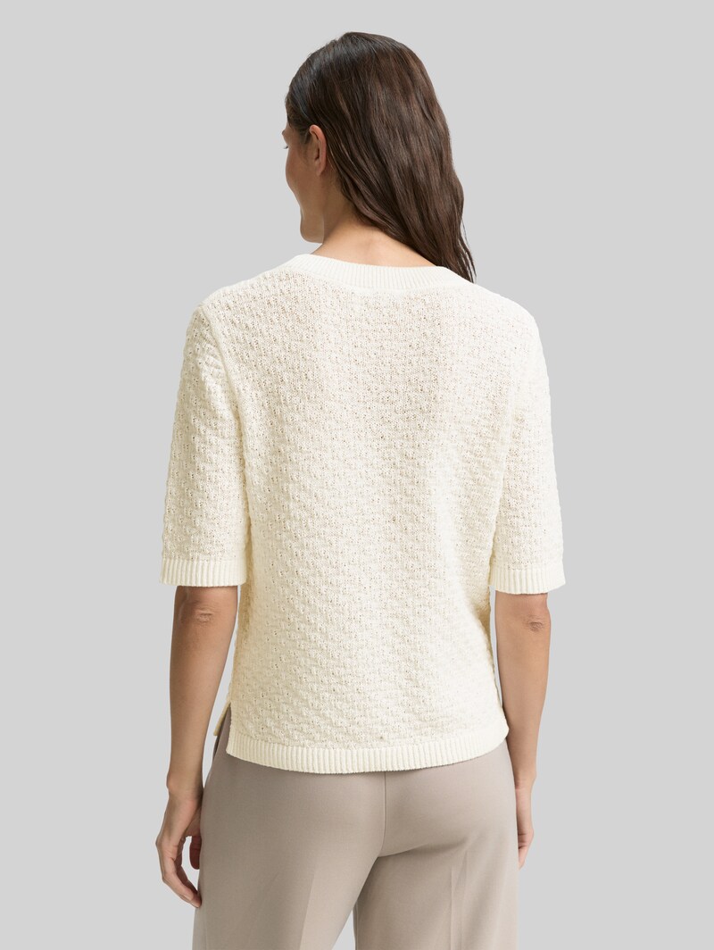 Tom Tailor Strickpullover mit Struktur - Whisper White