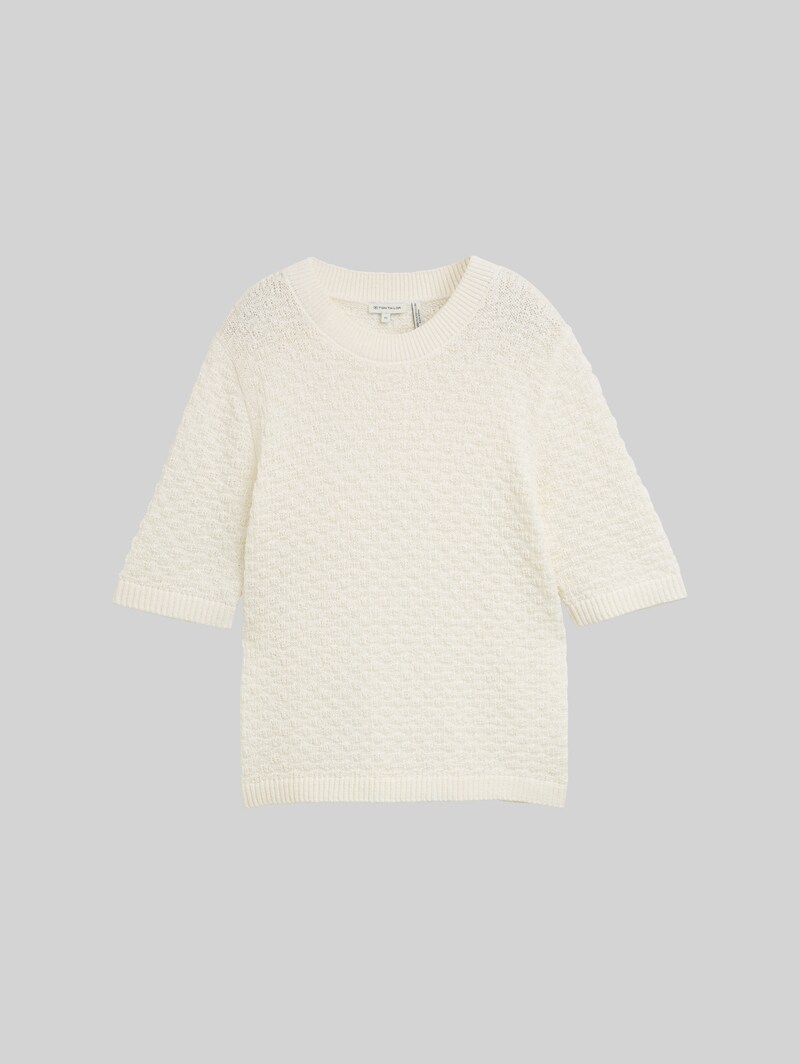 Tom Tailor Strickpullover mit Struktur - Whisper White