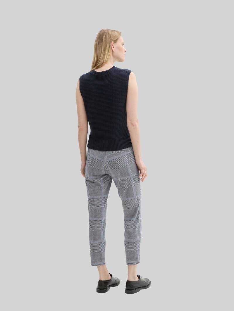Tom Tailor Loose Fit Hose im Karomuster - Navy Blue Check